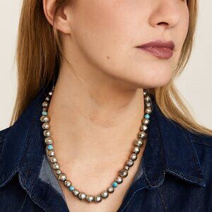Melrose & Market Turqouise and Rhodium Necklace
